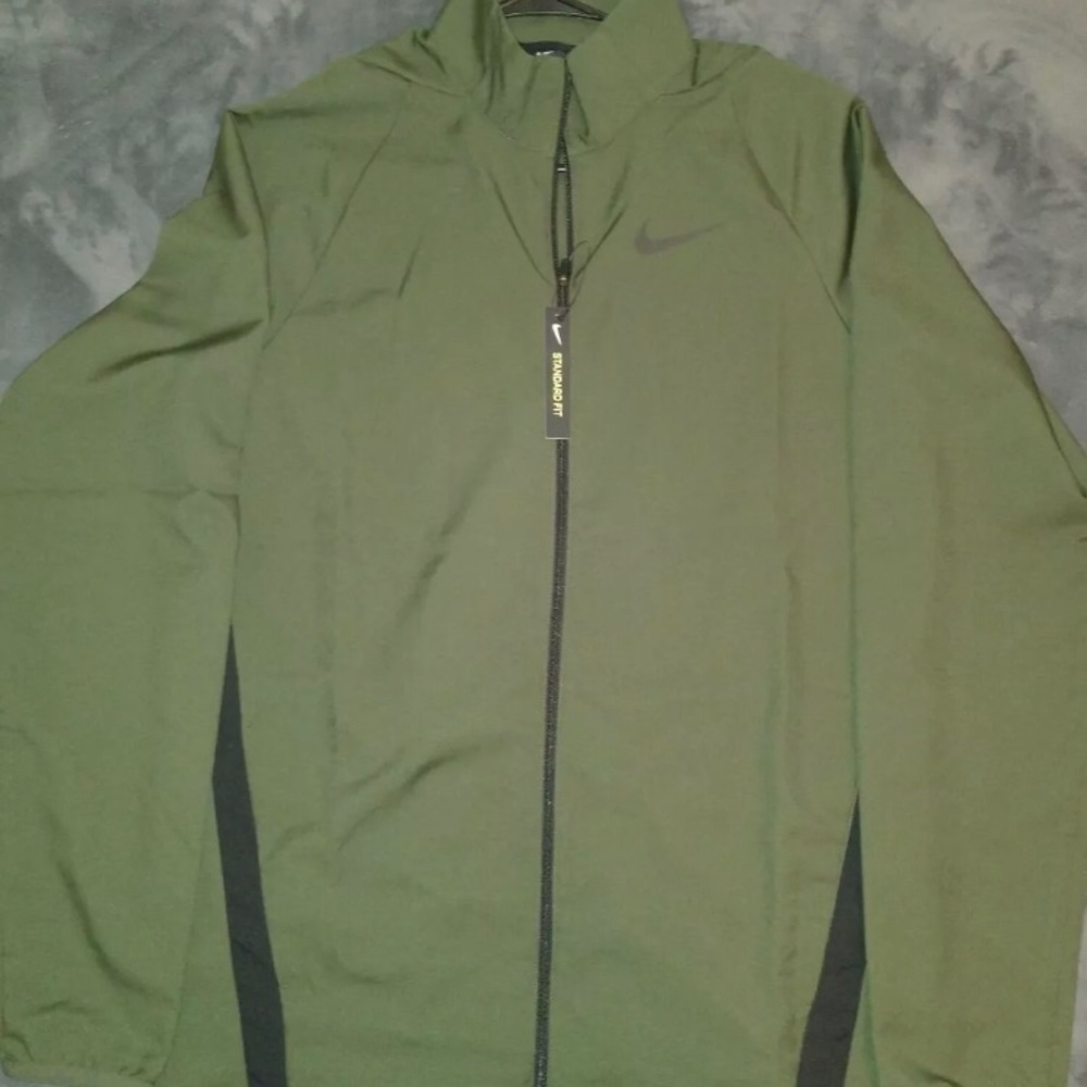 Men's Nike Full Zip Windbreaker SZ M - Dark Green